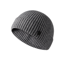 Fashion Mens Winter Beanie Hats Outdoor Knitted Wool Warm Hat with Button